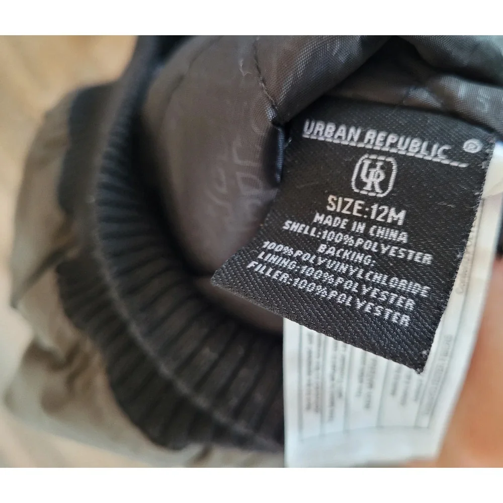 Urban Republic Baby Bomber Jacket 12M‎ Full Zip Pockets Gray Kids Outerwear #7